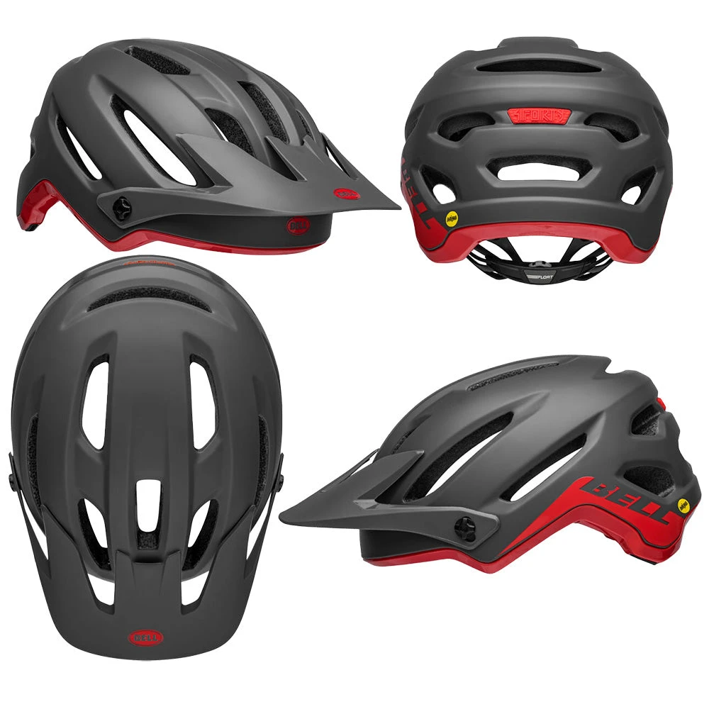 Bell 4FORTY MIPS Helmet - S - Matte - Gloss Grey - Red - 2022
