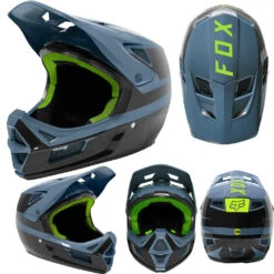 Fox Rampage Comp Helmet - M - Graphic Dusty Blue - 2022