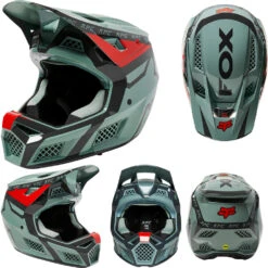 Fox Rampage Pro Carbon Helmet - M - Dvide Eucalyptus - 2022